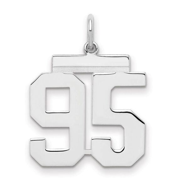 Sterling Silver Athletic Collection Medium Polished Number 95 Pendant